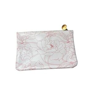 Ipsy Pink‎ Roses Zippered Bag w Charm Cosmetics Makeup Pouch Valentine's Day